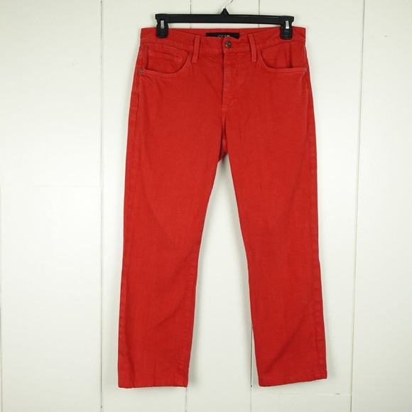 Joe's Jeans Mens Rouge Red Mid Rise Slim Fit Straight Leg Denim Jeans Size 32 - Picture 1 of 12